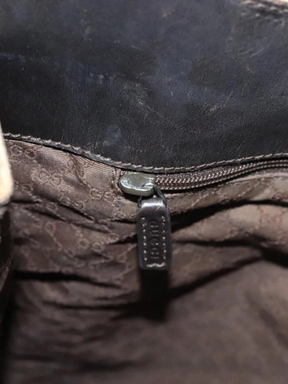 GUCCI Web Sherry Line Shoulder Bag Canvas Beige Silver Red 001 4306 Auth hk2865 - Picture 13 of 16